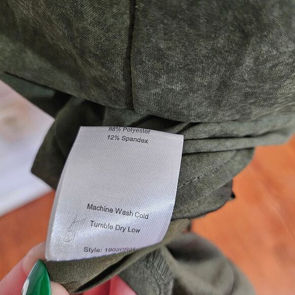 Choosy Olive Green Suede Pencil Dress - Picture 7 of 10